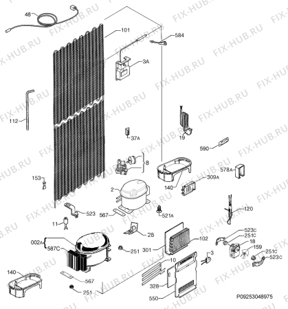 Взрыв-схема холодильника Electrolux ENX4596AOX - Схема узла Cooling system 017